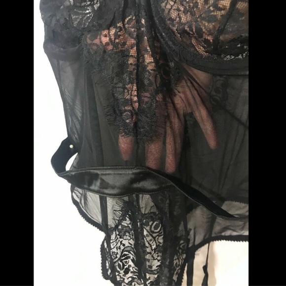 NEW Oh‎ La La Cheri Eyelash Curves Lace Teddy Bodysuit Black [Plus SZ 1X ] - Picture 5 of 8